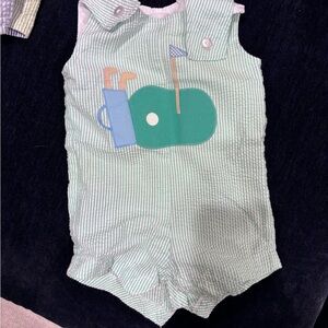 Green Striped Kids One Piece